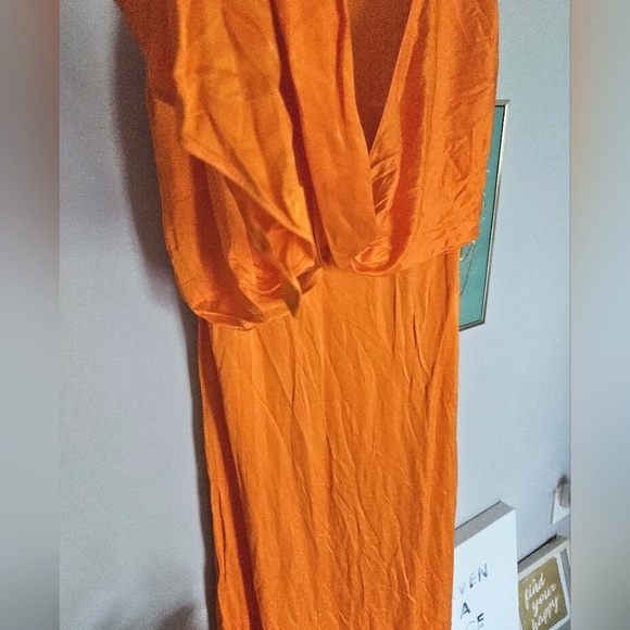 ZARA Draped Orange dress NWT - Picture 15 of 16
